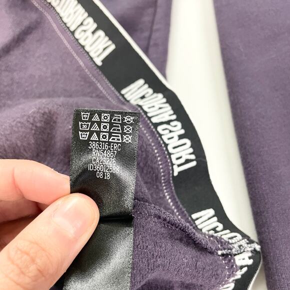 Victoria Sport Womens‎ L Spellout Sweatshirt Knit Top Purple Asymmetric Active - Picture 8 of 8